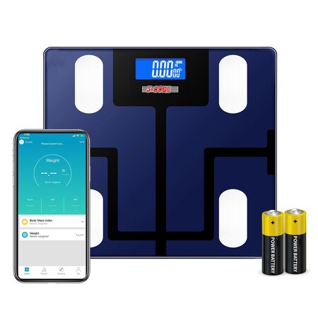 5 Core 5 Core Smart Digital Bathroom Weighing Scale with Body Fat and Water Weight for People, Bluetooth BMI Electronic Body Analyzer Machine, 400 lbs. BBS VL B BLU BBS VL B BLU